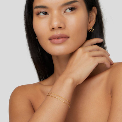 Evelyne – Bracelet Superposé Doré