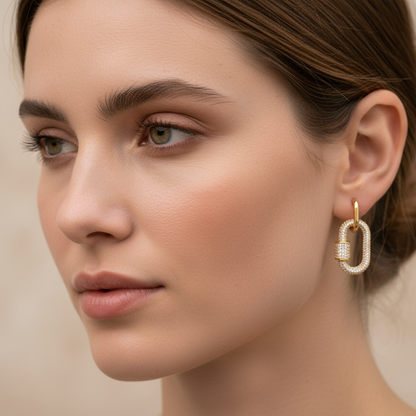 Rika – Boucles d’Oreilles Chaîne Épaisses et Scintillantes