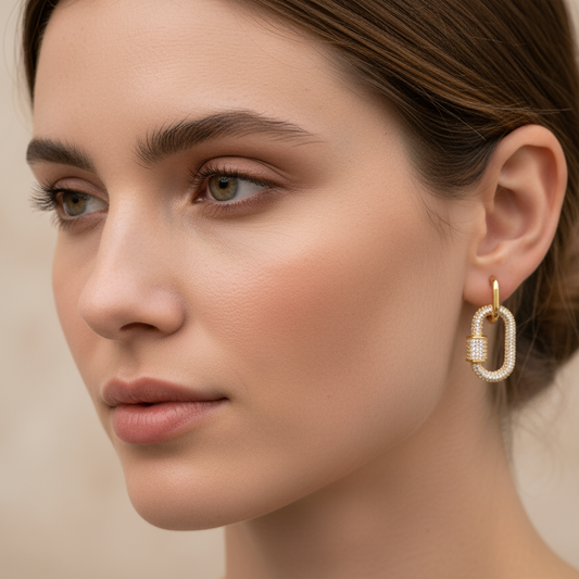 Rika – Boucles d’Oreilles Chaîne Épaisses et Scintillantes