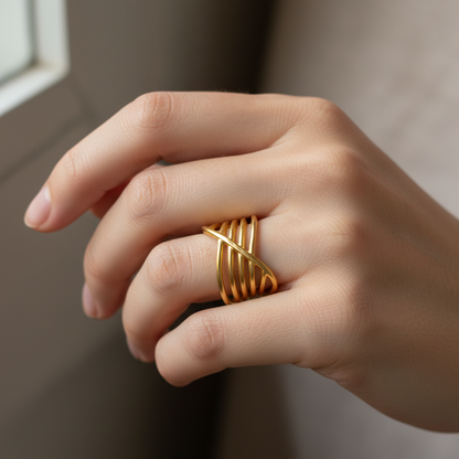 Letvia – Bague Multicouches Croisées
