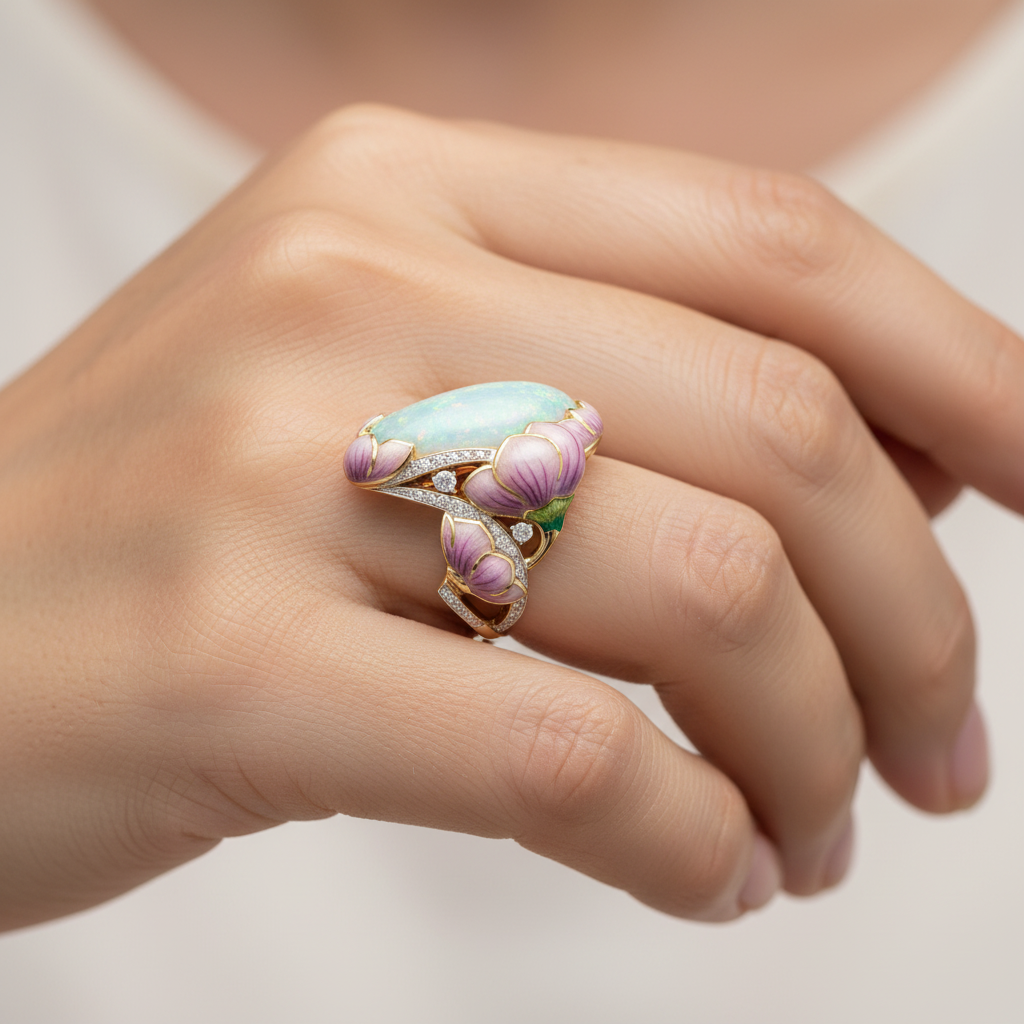 Lexa – Bague Émaillée Effet Goutte