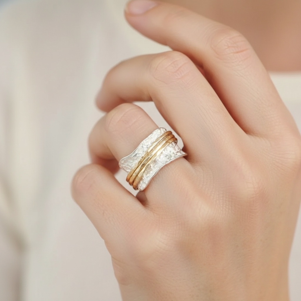 Pia – Bague Rotative Motif Tournant Femme