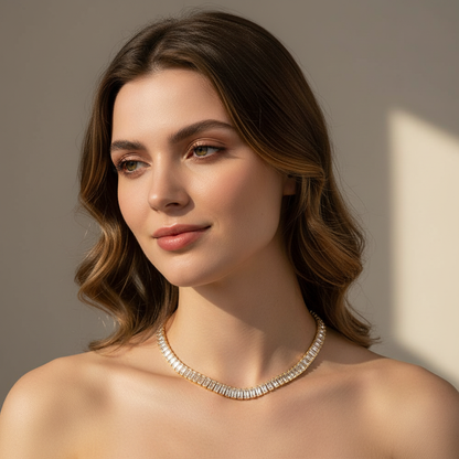 Nancy – Collier Chaîne Entièrement Sertie de Zircons