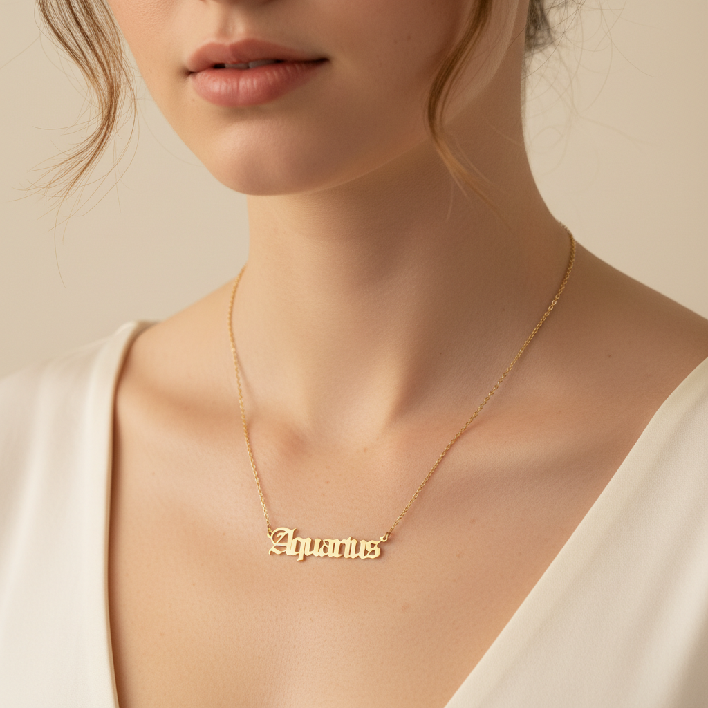 Celestine – Collier Prénom Zodiaque Classique