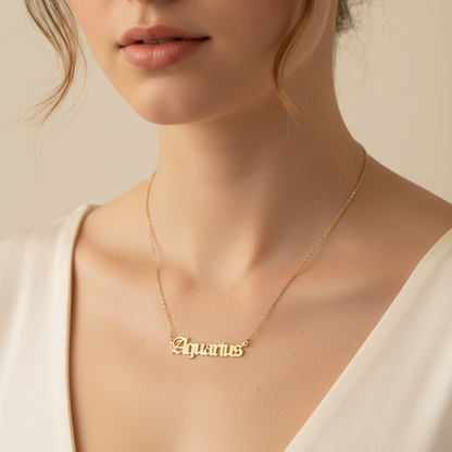 Celestine – Collier Prénom Zodiaque Classique