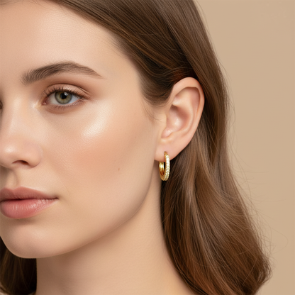 Pia – Boucles d’Oreilles Créoles Pave