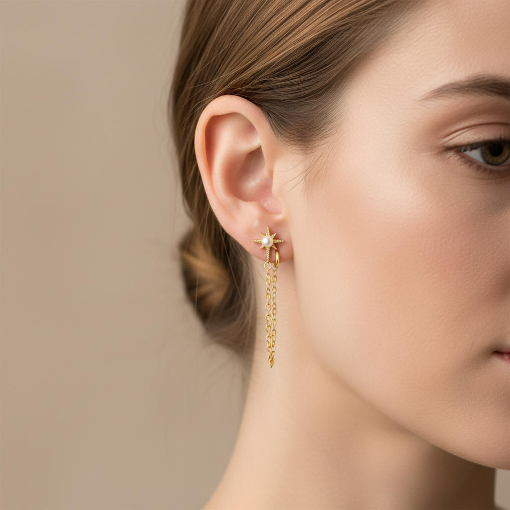 Ava – Boucle d'Oreille Frange Unique Élégante