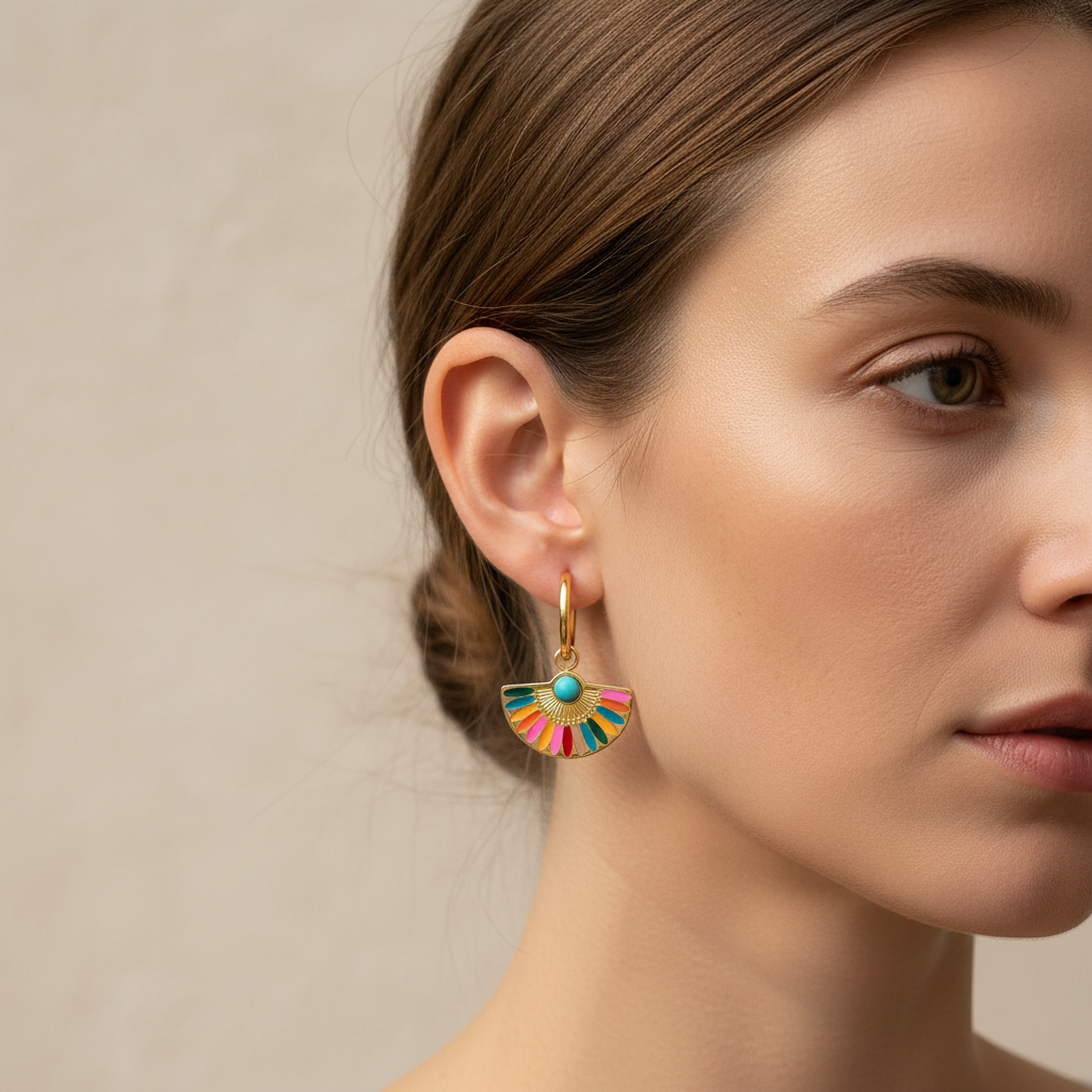 Marina – Boucles d'oreilles éventail en titane