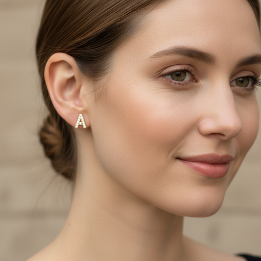 Aiah – Boucles d'Oreilles Lettre de l'Alphabet Anglais
