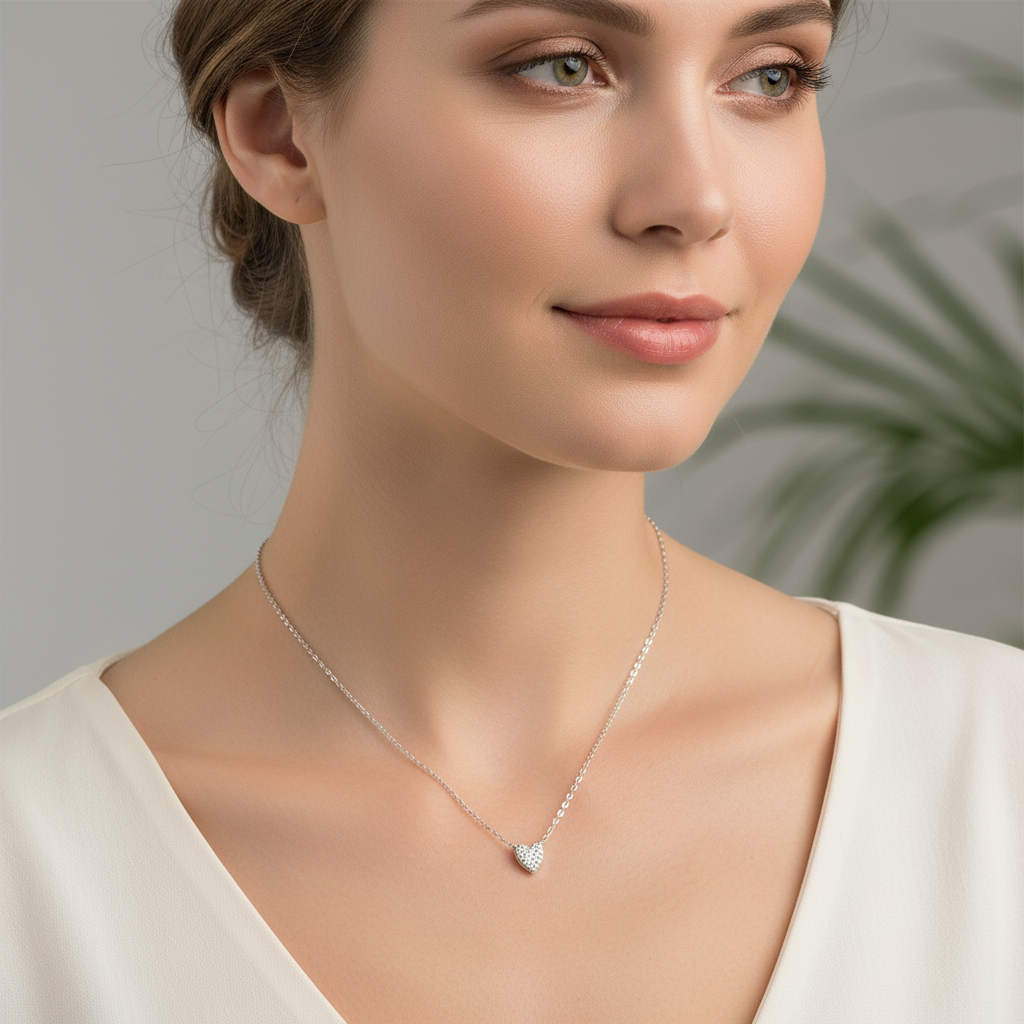 Juliet – Collier Cœur en Argent 925 avec Diamant