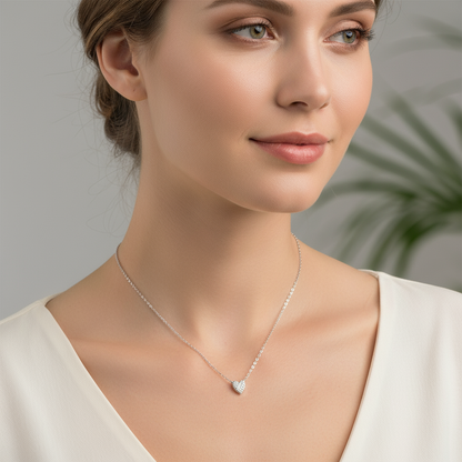 Juliet – Collier Cœur en Argent 925 avec Diamant