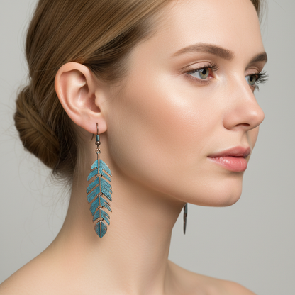 Ivana – Boucles d'oreilles feuille vintage