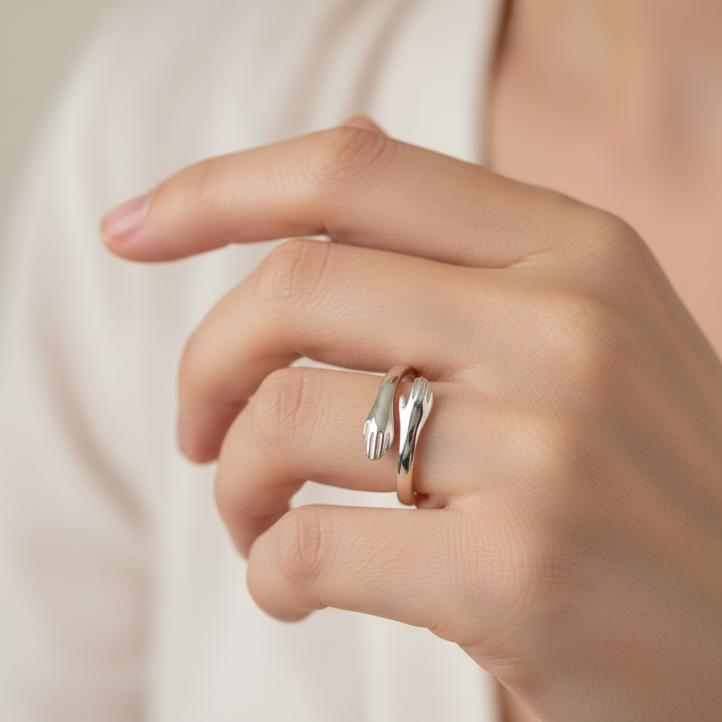 Alyra – Bague Étreinte d’Amour Sculpturale