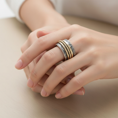 Alodia – Bague Vintage Or & Argent Antique