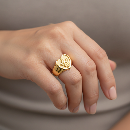 Emma – Bague en acier inoxydable doré