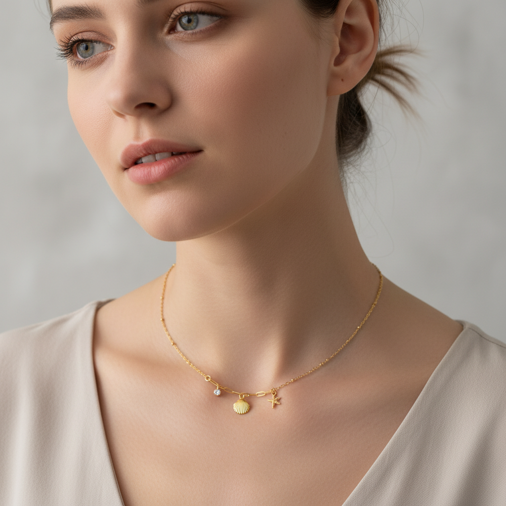 Coralie – Collier Pendentif Étoile de Mer Martelée