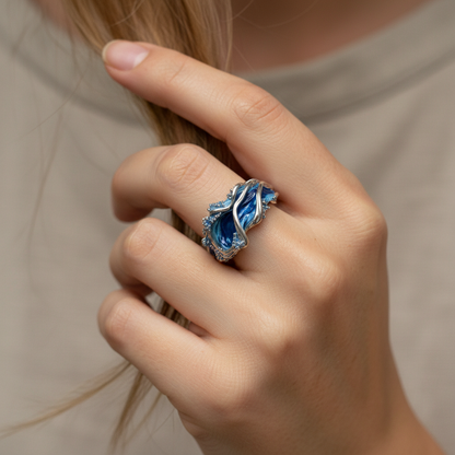 Rhia – Bague en Résine et Diamants