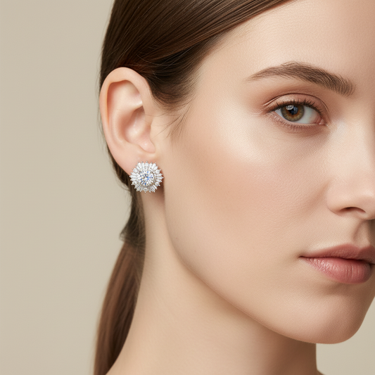 Yani – Boucles d'Oreilles Flocon de Neige en Zircon