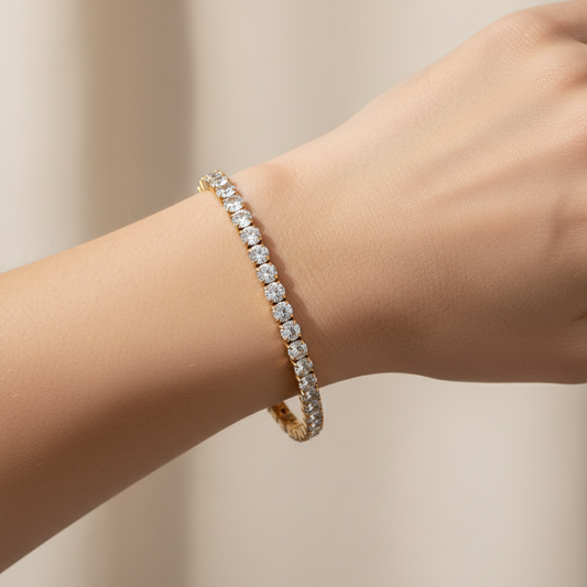 Chloe – Bracelet simple en acier inoxydable plaqué