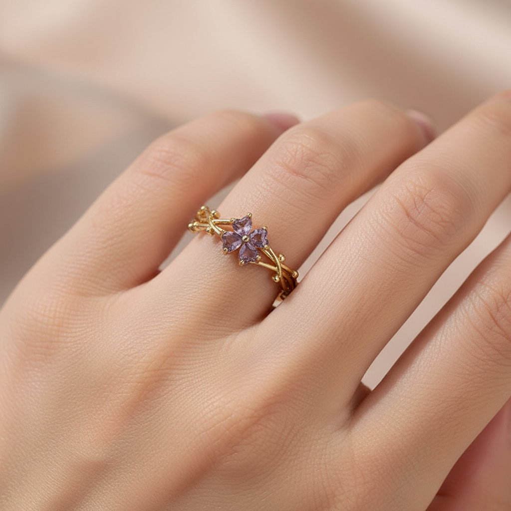 Clara – Bague Ajustable en Zircon Finition Brillante