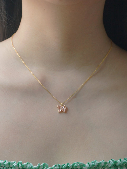 Collier papillon petit et coloré