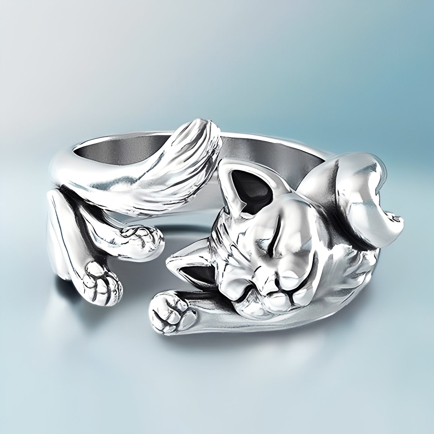 Mia – Bague Chat Élégante