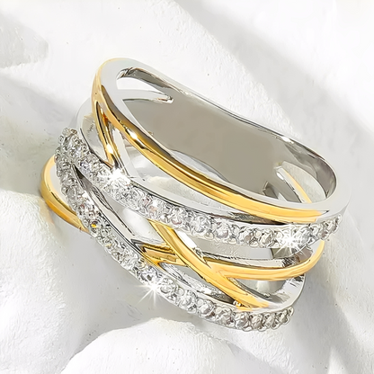 Auriane – Bague Superposée Or & Argent