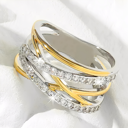 Auriane – Bague Superposée Or & Argent