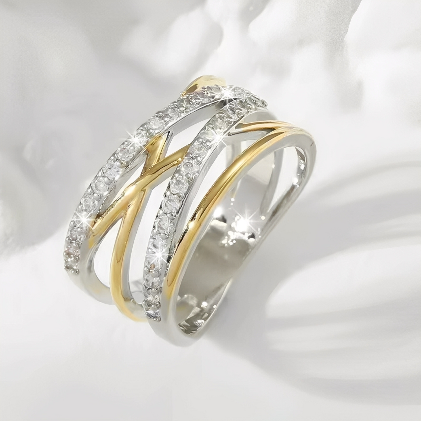 Auriane – Bague Superposée Or & Argent