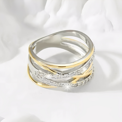 Auriane – Bague Superposée Or & Argent