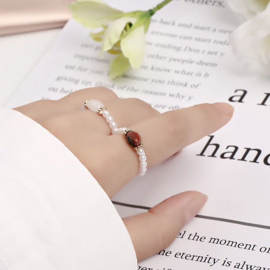 Steinperle - Bague vintage en perles