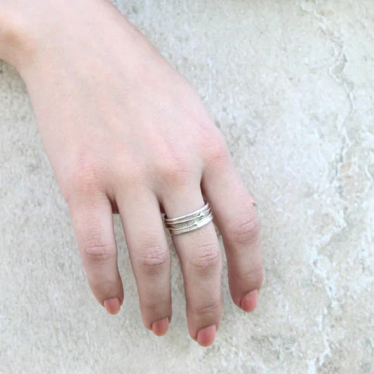 Shane – Bague Argentée à Finition Dorée Superposée