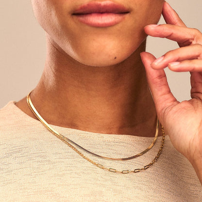 Sélia – Collier Chaîne Serpent Plate