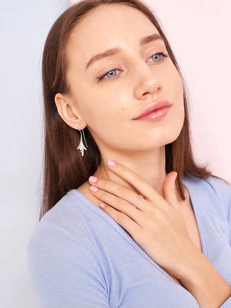 Boucles d'oreilles Jasmin en Argent à Crochets