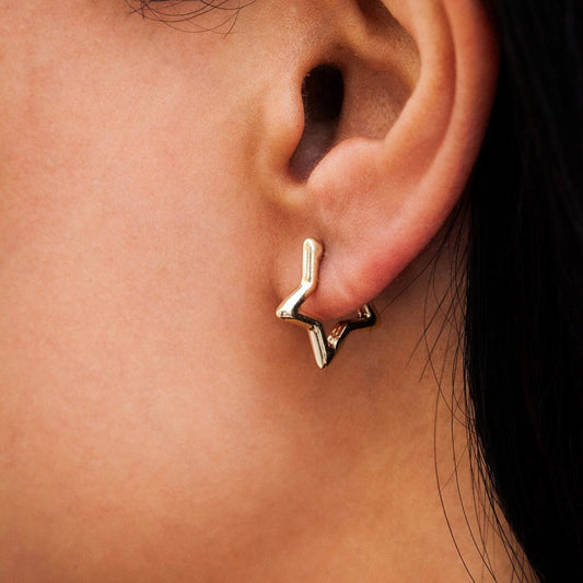 Boucles d'oreilles Huggie Étoile - Anneaux en étoile