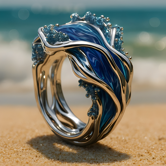 Bailey – Bague Vagues Océan Dorée Vintage