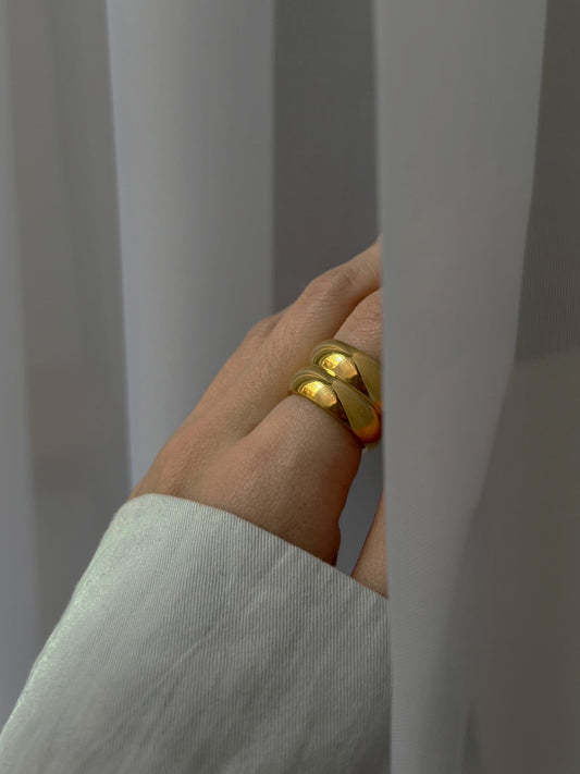 Seraphina - Bague en or double et massive