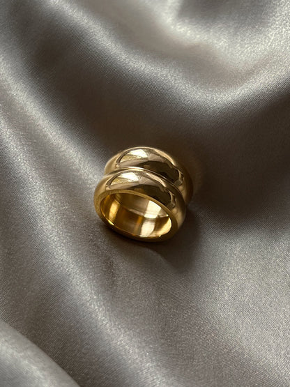 Seraphina - Bague en or double et massive