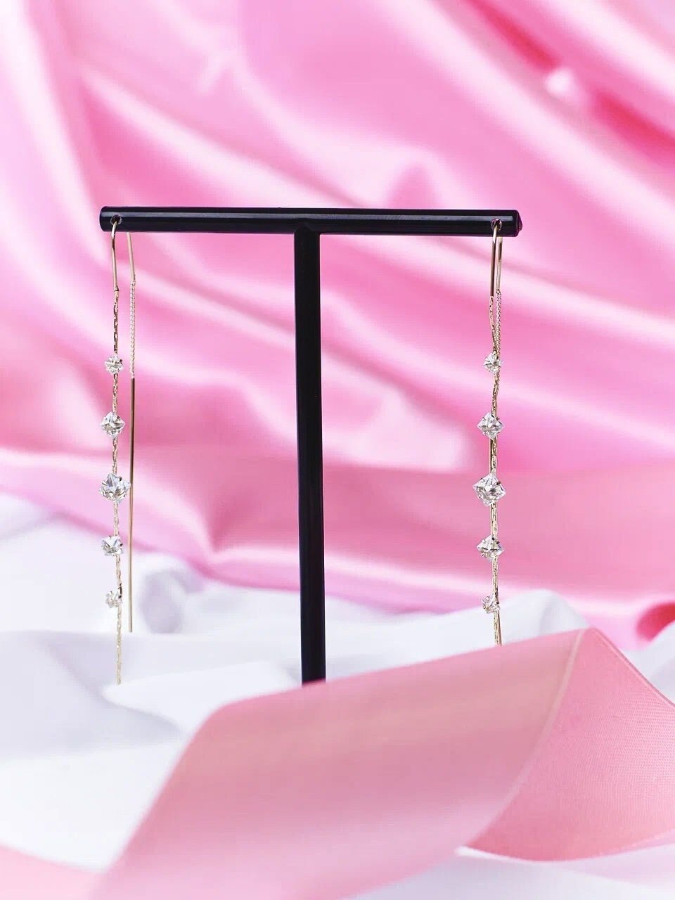 Jandi - Boucles d'oreilles Gouttes de Cristal Suspendues