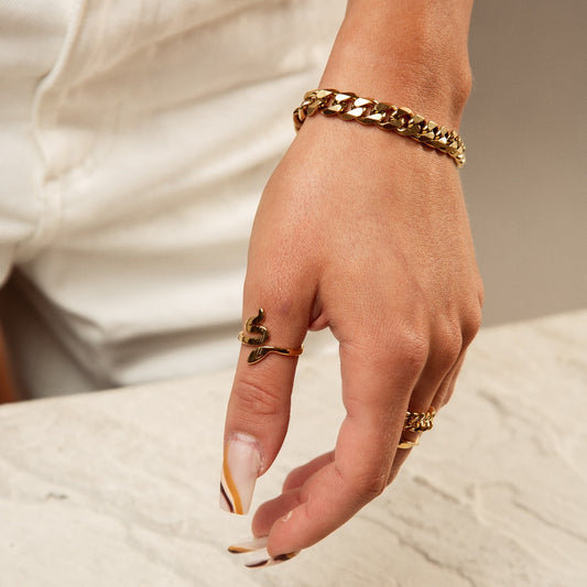 Naia – Bague Serpent Dorée
