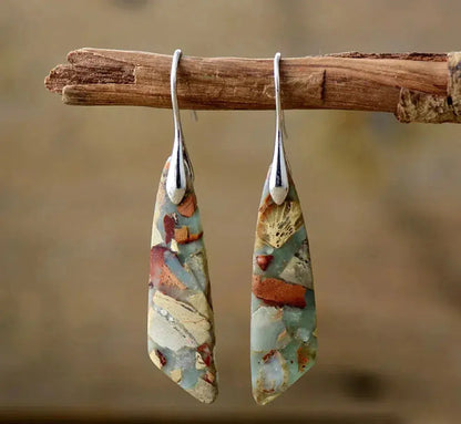 Stacey - Boucles d'oreilles vintage en pierre naturelle