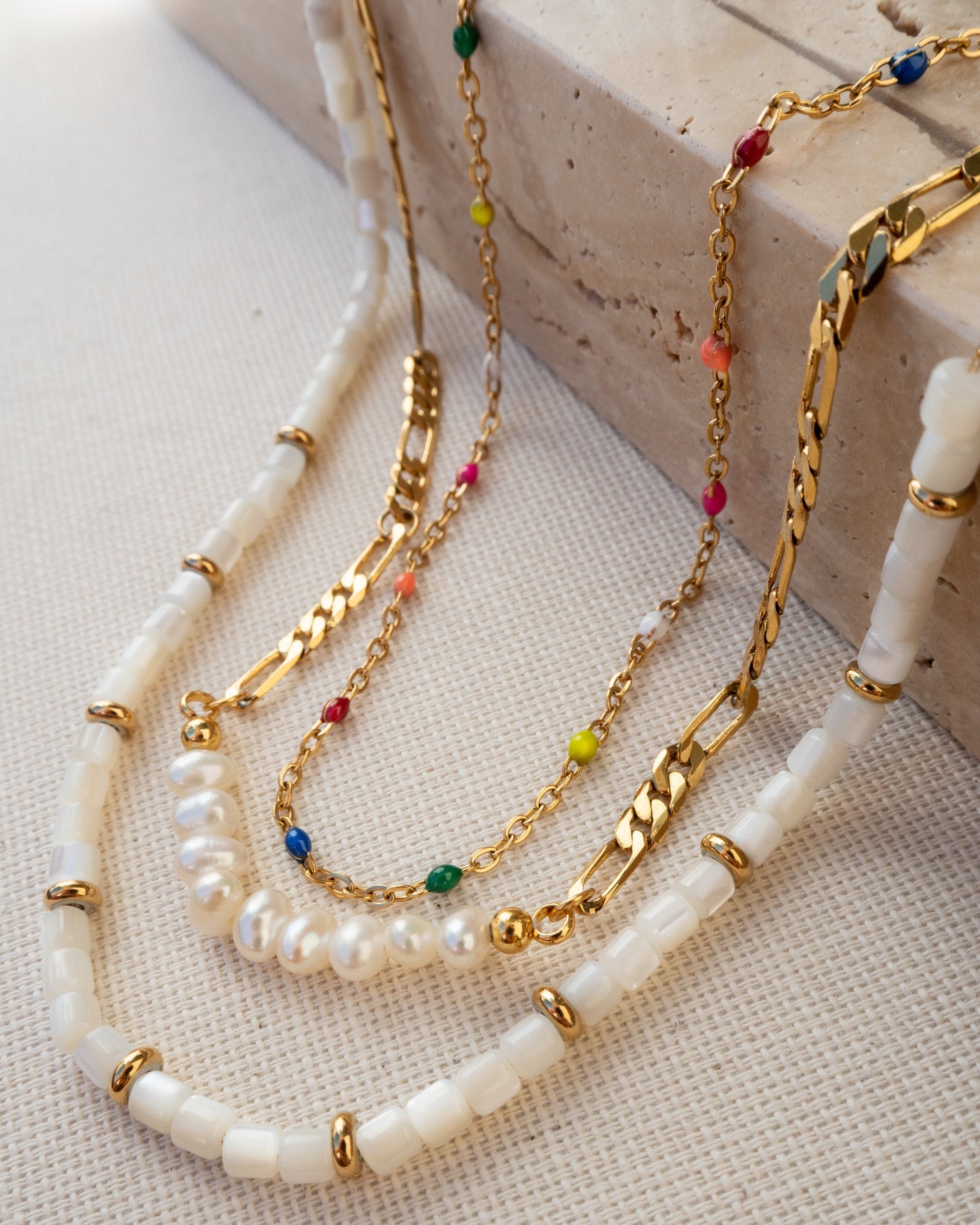 Alba - Collier Arc-en-ciel et Or