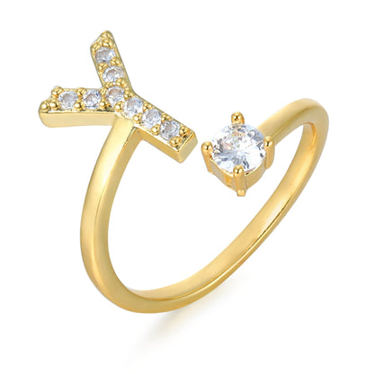 Hinako – Bague Initiale Ajustable Femme