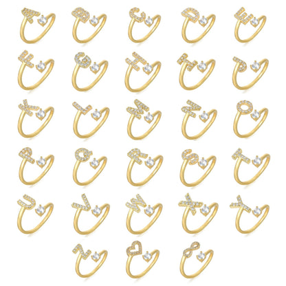 Hinako – Bague Initiale Ajustable Femme